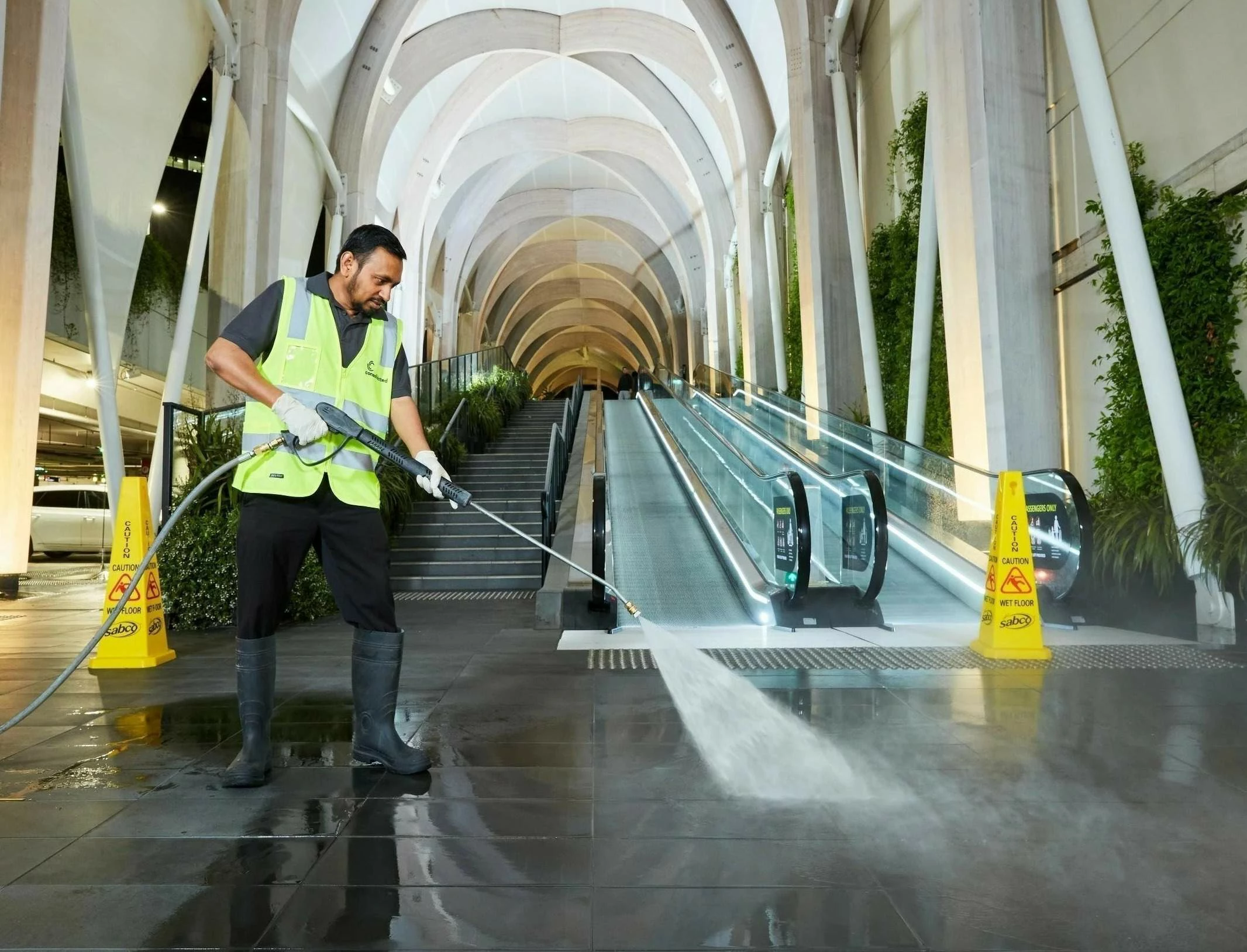 Pressure Washing Shopping Centre Floor